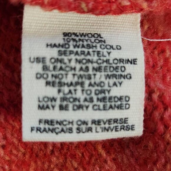 Moth Anthropologie Orange Wool Snap-Up Cardigan Sweater with Ruffles Size Small - Picture 8 of 9